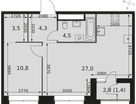 2-к. квартира, 51&nbsp;м²
