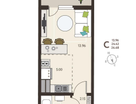 Студия, 24,4 м²