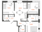 3-к. квартира, 68&nbsp;м²