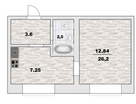 1-к. квартира, 26,2&nbsp;м²
