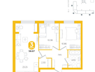 2-к. квартира, 58&nbsp;м²