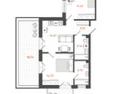 2-к. квартира, 54&nbsp;м²