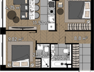 Студия, 53 м²