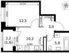 1-к. квартира, 33 м²