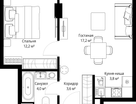 1-к. квартира, 40 м²