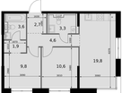 2-к. квартира, 55&nbsp;м²