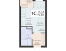 1-к. квартира, 19 м²