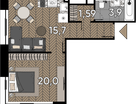 1-к. квартира, 44 м²