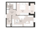 1-к. квартира, 44&nbsp;м²