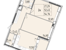 2-к. квартира, 54&nbsp;м²