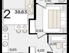 Студия, 37&nbsp;м²