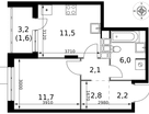 1-к. квартира, 37 м²