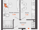 1-к. квартира, 34 м²