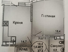 1-к. квартира, 47,6&nbsp;м²