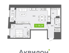 Студия, 58&nbsp;м²