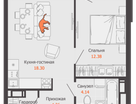 2-к. квартира, 43 м²