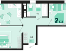 2-к. квартира, 67&nbsp;м²