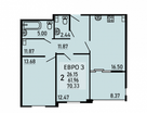 2-к. квартира, 70,3&nbsp;м²