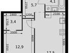 1-к. квартира, 43&nbsp;м²