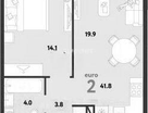 2-к. квартира, 41,7&nbsp;м²