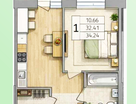 1-к. квартира, 34,2&nbsp;м²