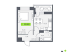 1-к. квартира, 35 м²