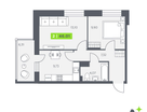 2-к. квартира, 45 м²