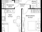 1-к. квартира, 39&nbsp;м²
