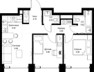 2-к. квартира, 48&nbsp;м²