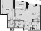 2-к. квартира, 54&nbsp;м²