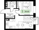 1-к. квартира, 38 м²