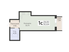1-к. квартира, 30&nbsp;м²