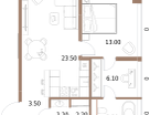 1-к. квартира, 56&nbsp;м²