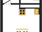 1-к. квартира, 22,3&nbsp;м²