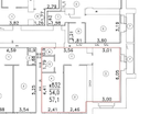 2-к. квартира, 57,1&nbsp;м²