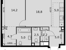 2-к. квартира, 57 м²