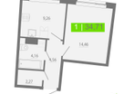 1-к. квартира, 34&nbsp;м²