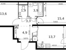 2-к. квартира, 58&nbsp;м²