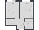 1-к. квартира, 31 м²