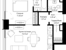 1-к. квартира, 43&nbsp;м²