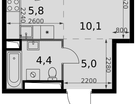 Студия, 26 м²