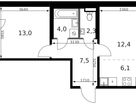 2-к. квартира, 47 м²
