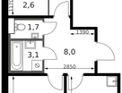 2-к. квартира, 56 м²