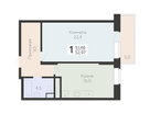 1-к. квартира, 54&nbsp;м²