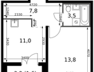 1-к. квартира, 37&nbsp;м²