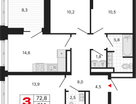 3-к. квартира, 81&nbsp;м²