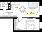1-к. квартира, 47&nbsp;м²