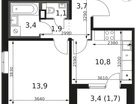 1-к. квартира, 36&nbsp;м²