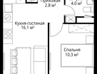 1-к. квартира, 33&nbsp;м²