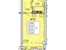 Студия, 25,2&nbsp;м²